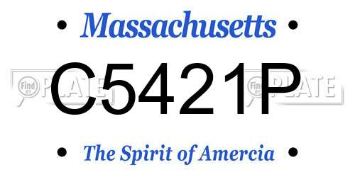 C5421P Massachusetts License Plate
