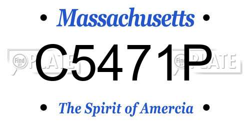 C5471P Massachusetts License Plate