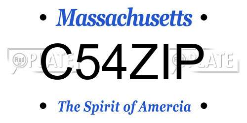 C54ZIP Massachusetts License Plate