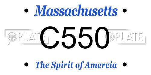C550 Massachusetts License Plate