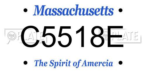 C5518E Massachusetts License Plate