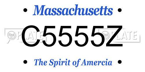 C5555Z Massachusetts License Plate