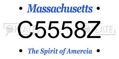 C5558Z Massachusetts License Plate