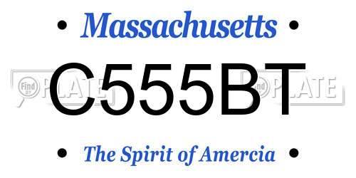 C555BT Massachusetts License Plate