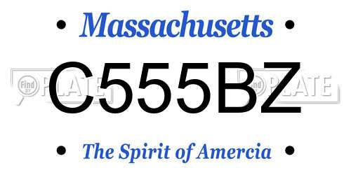 C555BZ Massachusetts License Plate