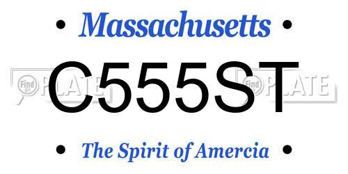 C555ST Massachusetts License Plate