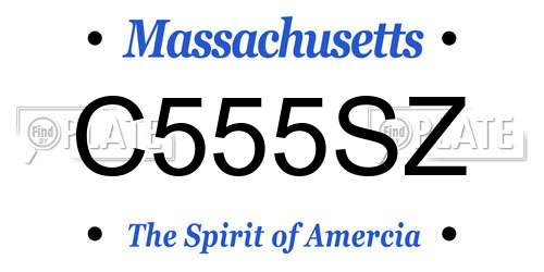 C555SZ Massachusetts License Plate