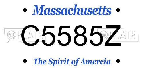 C5585Z Massachusetts License Plate