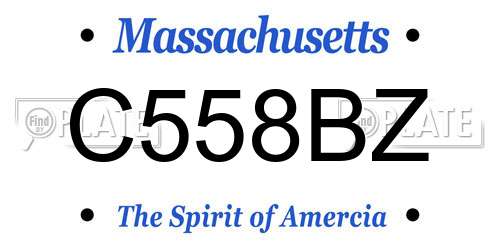 C558BZ Massachusetts License Plate