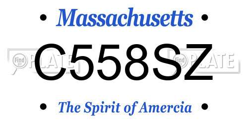 C558SZ Massachusetts License Plate