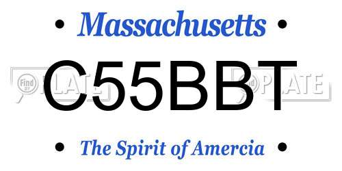 C55BBT Massachusetts License Plate