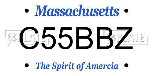 C55BBZ Massachusetts License Plate