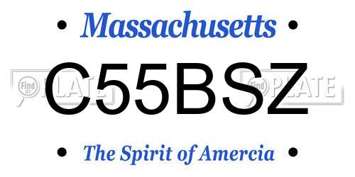 C55BSZ Massachusetts License Plate