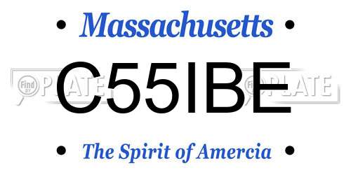 C55IBE Massachusetts License Plate