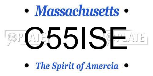 C55ISE Massachusetts License Plate