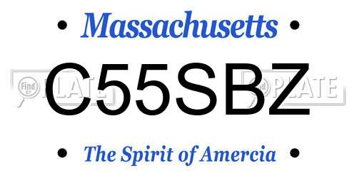 C55SBZ Massachusetts License Plate