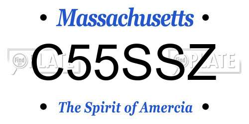 C55SSZ Massachusetts License Plate