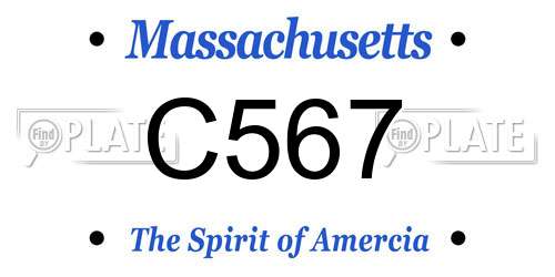 C567 Massachusetts License Plate