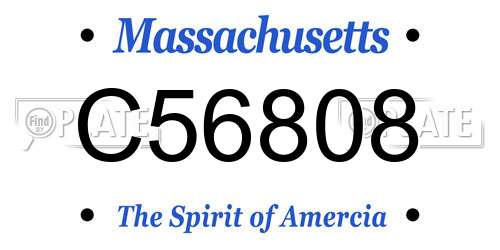 C56808 Massachusetts License Plate