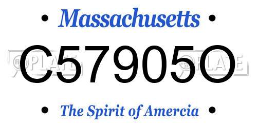 C57905O Massachusetts License Plate