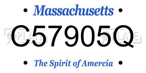 C57905Q Massachusetts License Plate