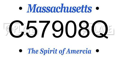 C57908Q Massachusetts License Plate