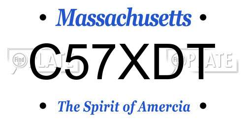 C57XDT Massachusetts License Plate