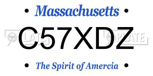 C57XDZ Massachusetts License Plate