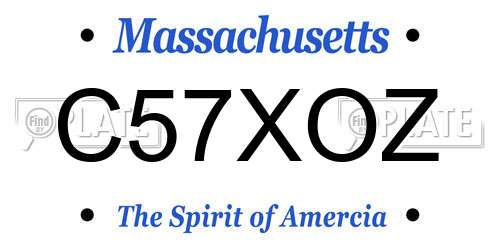 C57XOZ Massachusetts License Plate