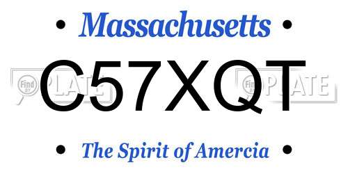 C57XQT Massachusetts License Plate