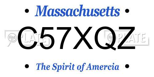 C57XQZ Massachusetts License Plate