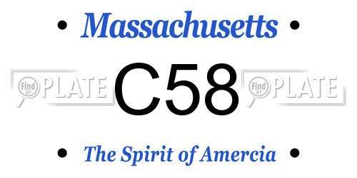 C58 Massachusetts License Plate