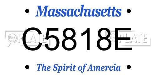 C5818E Massachusetts License Plate