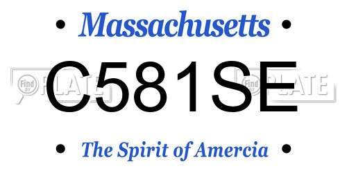C581SE Massachusetts License Plate