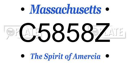 C5858Z Massachusetts License Plate
