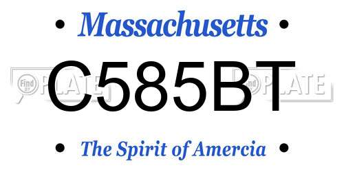 C585BT Massachusetts License Plate