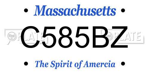 C585BZ Massachusetts License Plate