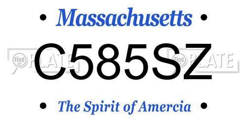C585SZ Massachusetts License Plate