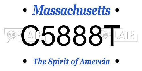 C5888T Massachusetts License Plate