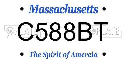 C588BT Massachusetts License Plate