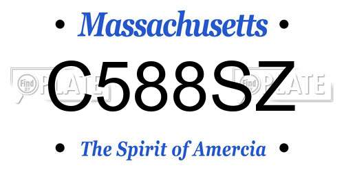 C588SZ Massachusetts License Plate
