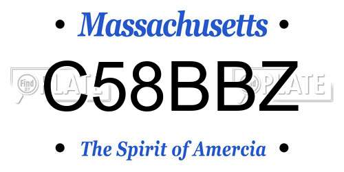 C58BBZ Massachusetts License Plate