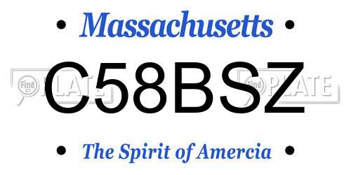 C58BSZ Massachusetts License Plate