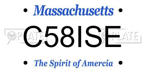 C58ISE Massachusetts License Plate