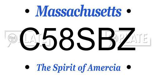 C58SBZ Massachusetts License Plate