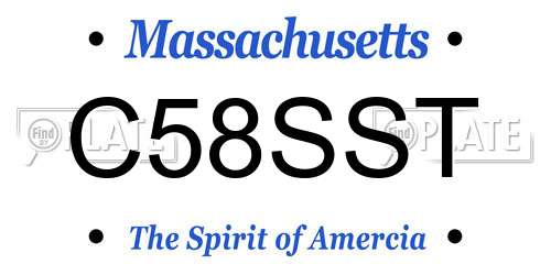 C58SST Massachusetts License Plate