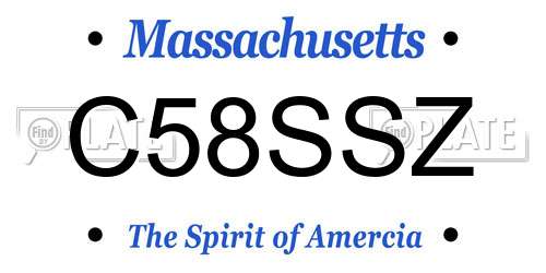 C58SSZ Massachusetts License Plate