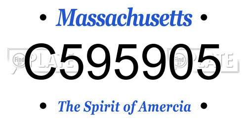 C595905 Massachusetts License Plate