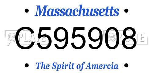 C595908 Massachusetts License Plate