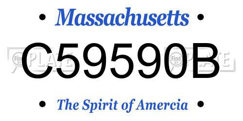 C59590B Massachusetts License Plate